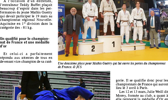 2 articles sur le judo club Savinois dans L’Angérien Libre !!!