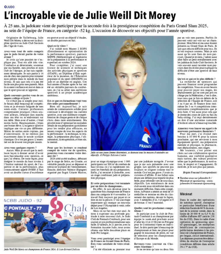 Article Julie WDM L'Angérien libre