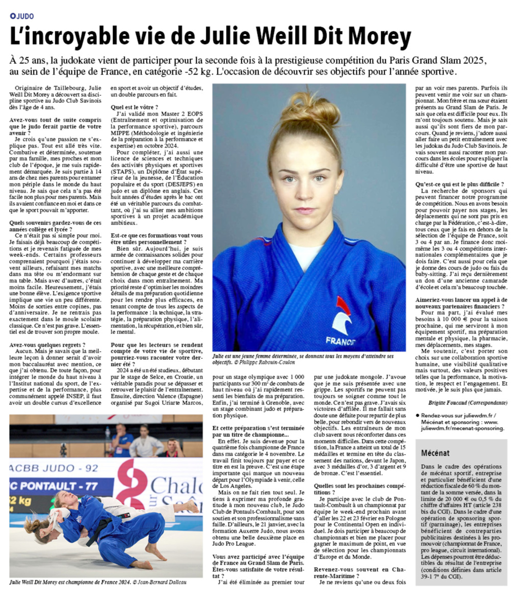 Article Julie WDM L'Angérien libre